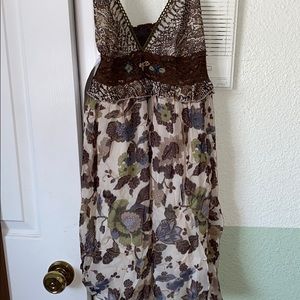 Brown florals babydoll dress